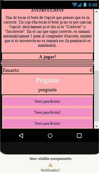 Disposició dels elements